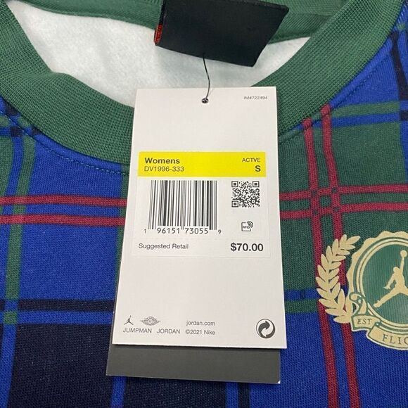 Nike Jordan Brooklyn Fleece Crewneck Sweatshirt Womans size Small DV1996-333 New - Picture 10 of 10